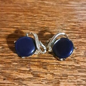 Coro Blue Moon Glow Clip Earrings